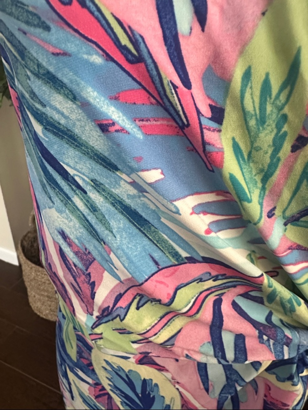 Tommy Bahama Blue Pink Green Tropical Halter Backless Wrap Dress - Picture 2 of 5